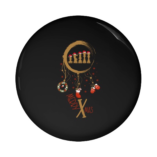 Winter dreamcatcher Christmas Chess Pin Buttons