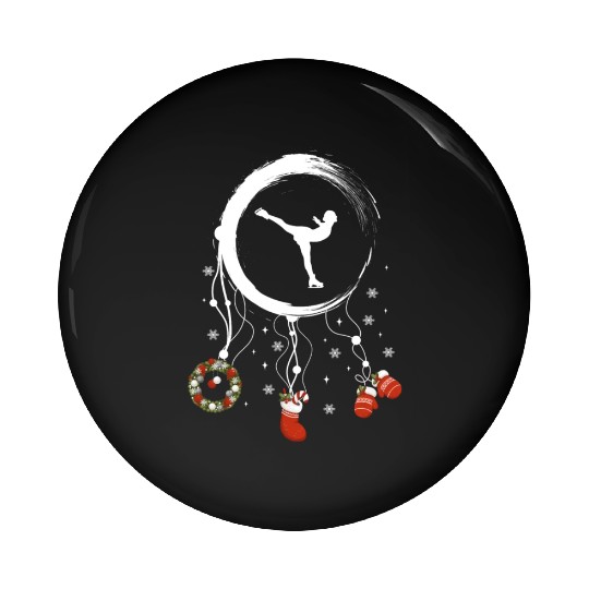 Winter dreamcatcher Christmas Figure skating Pin Buttons