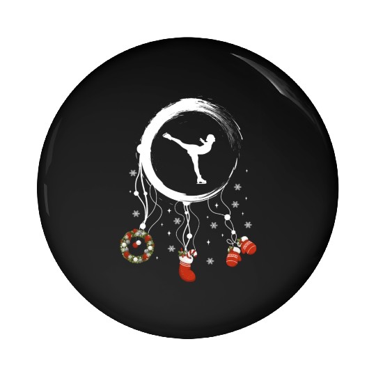 Winter dreamcatcher Christmas Figure skating Pin Buttons