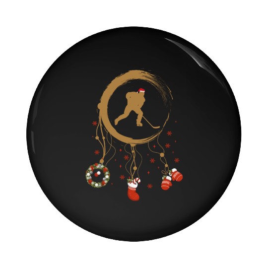 Winter dreamcatcher Christmas Ice hockey Pin Buttons