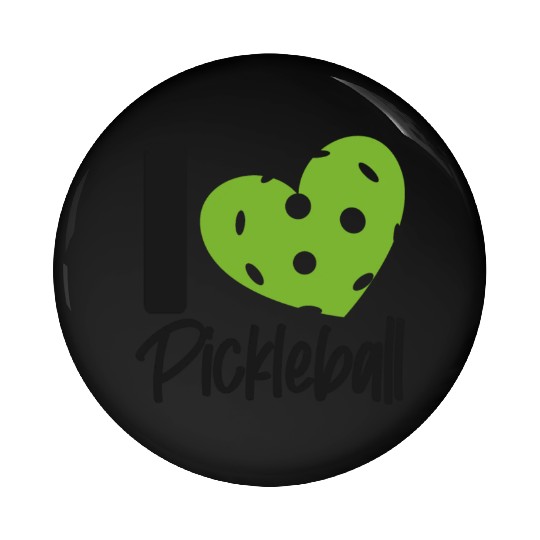Pickleball Heart I Love Pickleball Pin Buttons