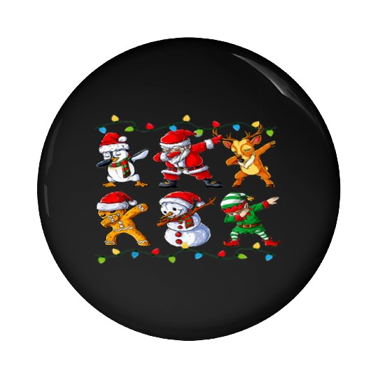 Dabbing Santa Elf Friends Christmas Boys Girls Men Pin Buttons