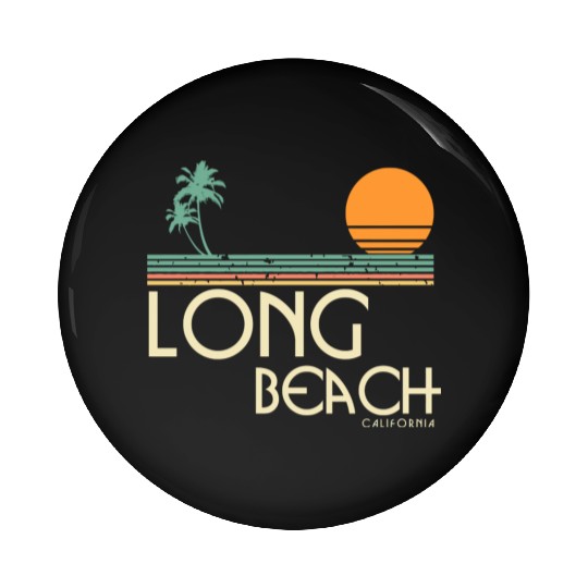 Vintage Long Beach California Pin Buttons