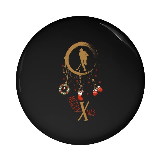 Winter dreamcatcher Christmas field hockey Pin Buttons