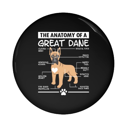 The Anatomy of A Great Dane Pin Buttons