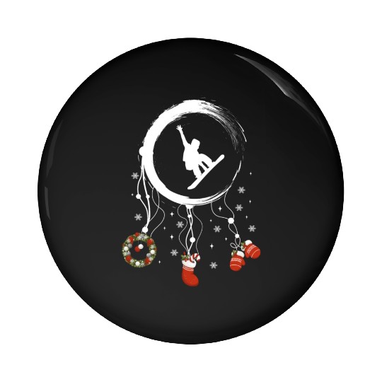 Winter dreamcatcher Christmas Snowboard Pin Buttons