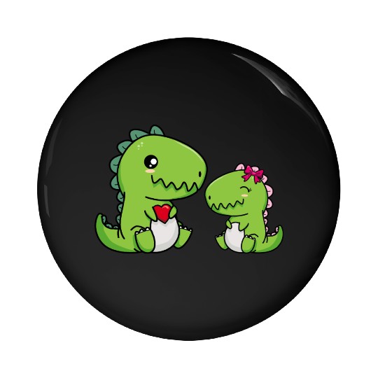 Big sister brother dino siblings boy girl heart Pin Buttons