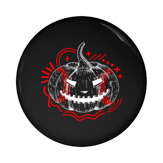 Halloween Pin Buttons, Baseball Scary Pumpkin Sports