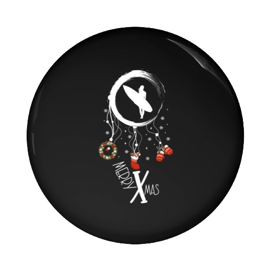 Winter dreamcatcher Christmas Surfer girl Pin Buttons