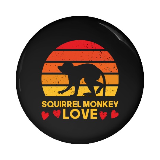 I love squirrel monkeys sunrise design Pin Buttons