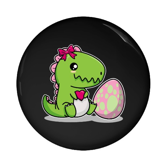 Big sister Cute dino with egg siblings boy girl Pin Buttons