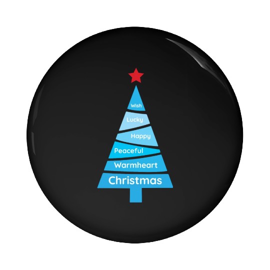 Minimalist Light Blue Christmas Pine Pin Buttons