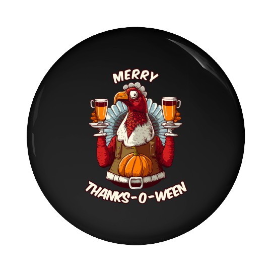 Funny Thanksgiving Halloween Christmas Turkey Pin Buttons