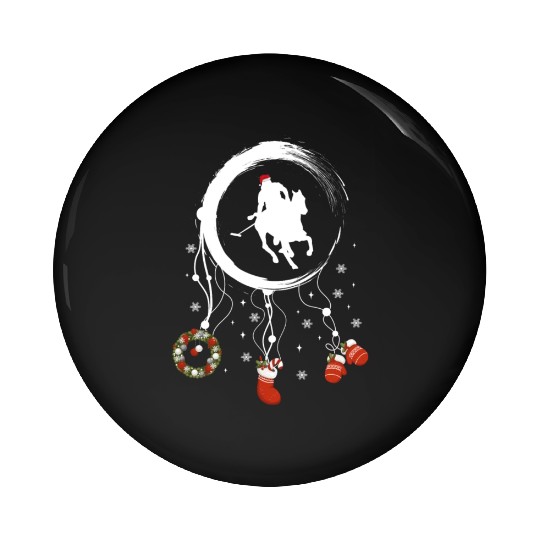 Winter dreamcatcher Christmas Polo player Pin Buttons