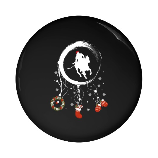 Winter dreamcatcher Christmas Polo player Pin Buttons