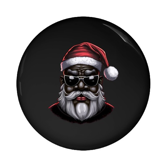 Black Santa, African American Santa Claus Pin Buttons