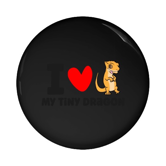 I Love My Tiny Dragon Reptile Pet Crested Gecko Pin Buttons