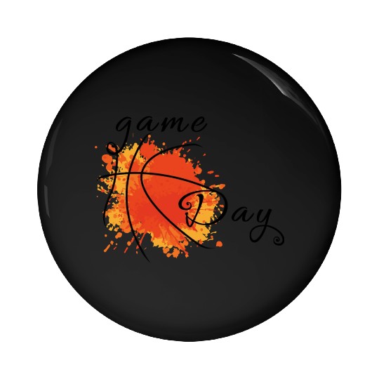 Game Day Basketball Lightning Bolt Pin Buttons