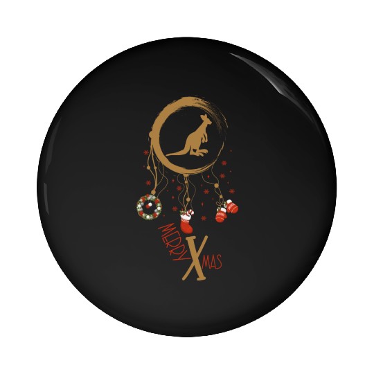 Winter dreamcatcher Christmas Kangaroo Pin Buttons