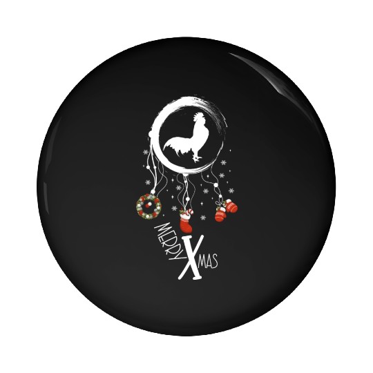 Winter dreamcatcher Christmas Rooster Pin Buttons