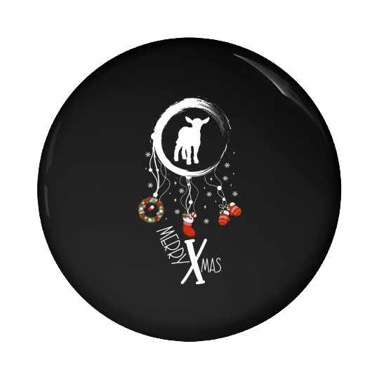 Winter dreamcatcher Christmas Lamb Pin Buttons