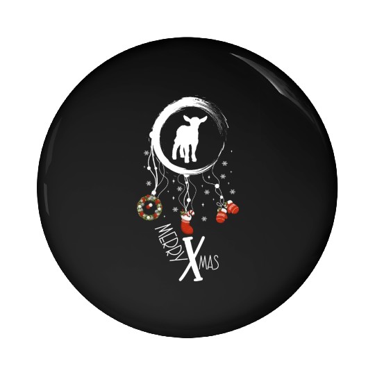 Winter dreamcatcher Christmas Lamb Pin Buttons