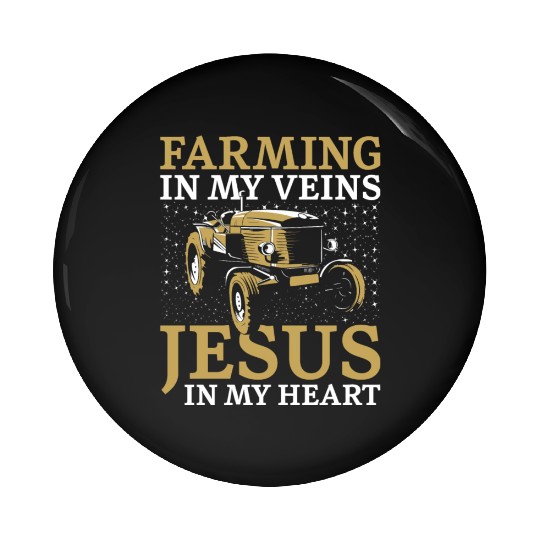 Farming Farmer Faith Christian Pin Buttons