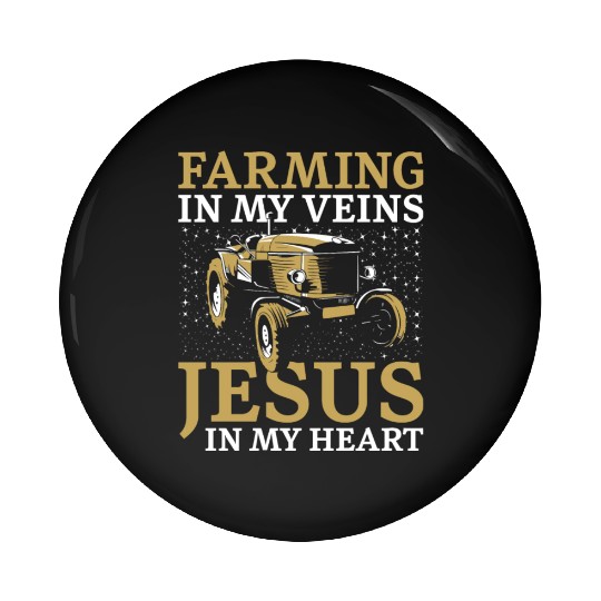 Farming Farmer Faith Christian Pin Buttons