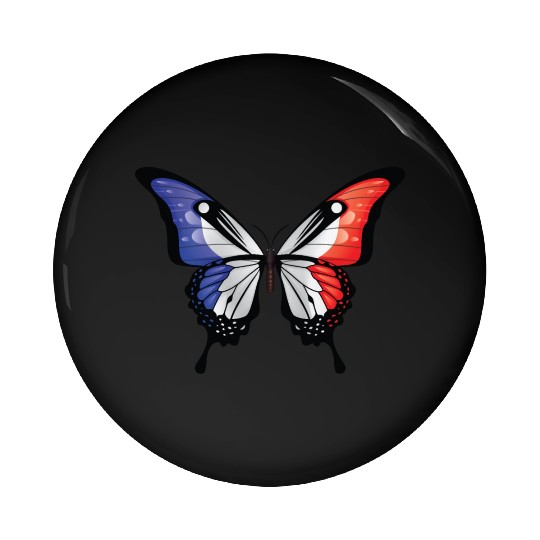France Swallowtail Butterfly Flag Pin Buttons