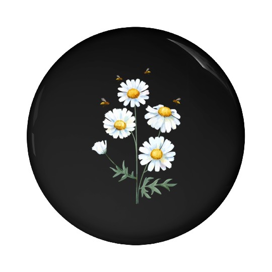 Marguerites Daisy Summer Daisies Flower Garden Pin Buttons