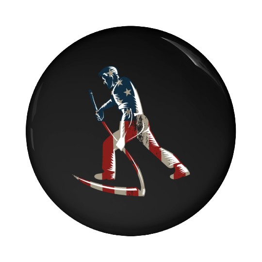 Farming Farmer American Flag Us Pin Buttons