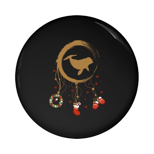 Winter dreamcatcher Christmas Dolphin Pin Buttons