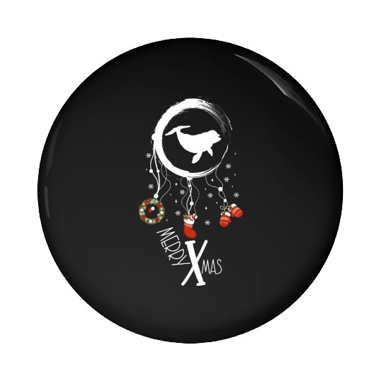 Winter dreamcatcher Christmas Dolphin Pin Buttons