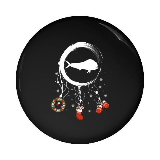 Winter dreamcatcher Christmas Dolphin Pin Buttons