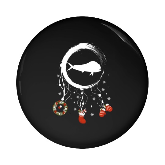 Winter dreamcatcher Christmas Dolphin Pin Buttons