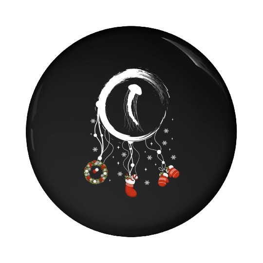 Winter dreamcatcher Christmas Jellyfish Pin Buttons