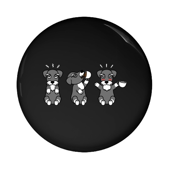 Schnauzer Coffee Lover Pin Buttons
