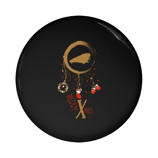 Winter dreamcatcher Christmas Walrus Pin Buttons