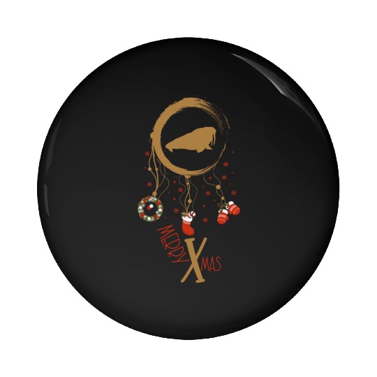 Winter dreamcatcher Christmas Walrus Pin Buttons