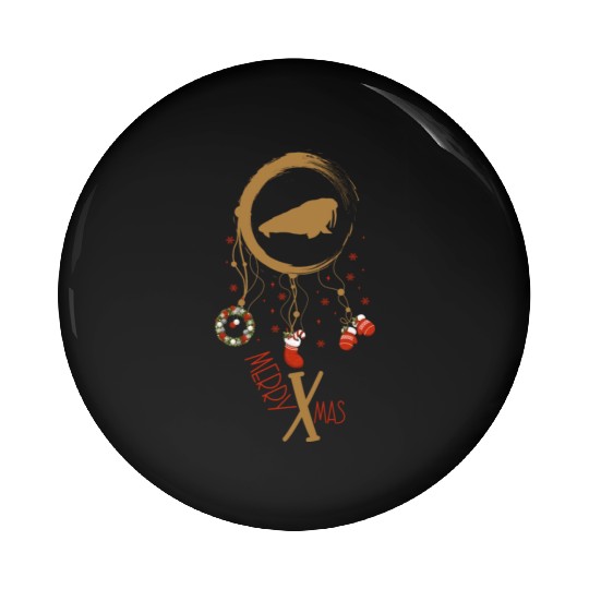 Winter dreamcatcher Christmas Walrus Pin Buttons