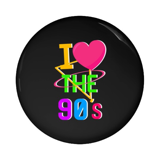 1990's 90s I Heart Nineties I Love the 90's Old Pin Buttons