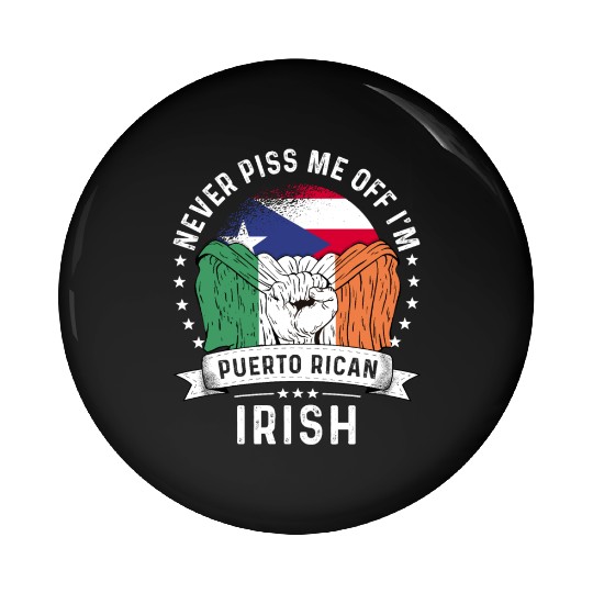 Puerto Rico Flag Ireland Grown Funny Humor Pin Buttons