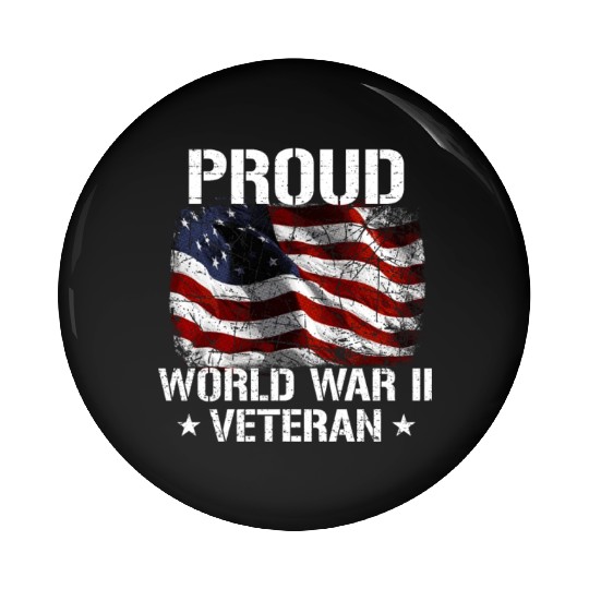World War 2 Veteran Military Veteran USA Flag Pin Buttons