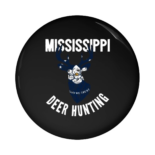 Mississippi Deer Hunting Buck Stag Hunter Pin Buttons