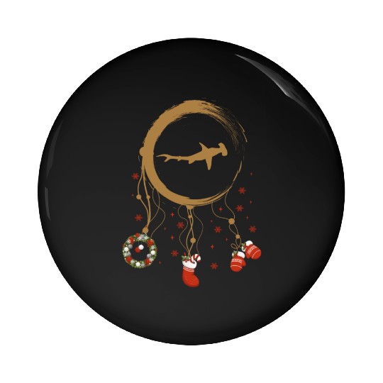 Winter dreamcatcher Christmas Hammerhead Shark Pin Buttons