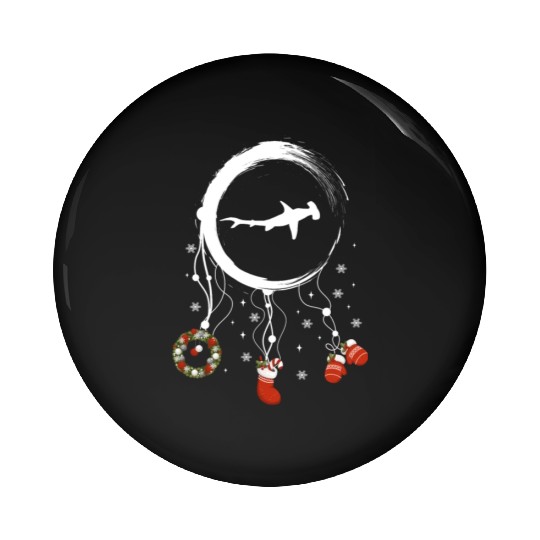 Winter dreamcatcher Christmas Hammerhead shark Pin Buttons