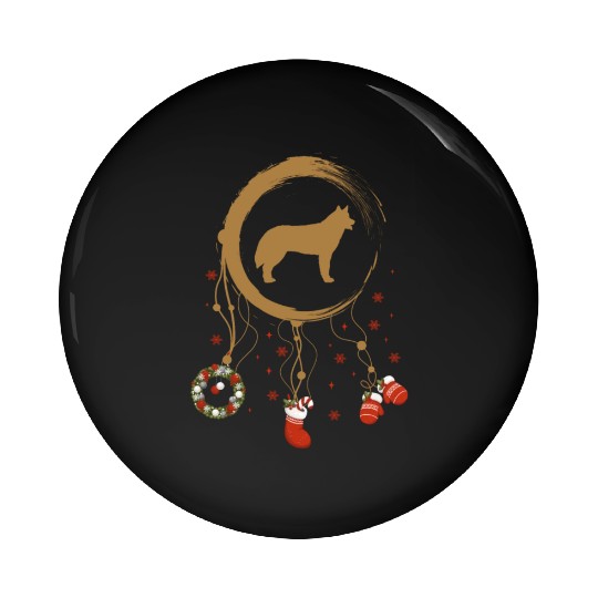 dog dreamcatcher Christmas Akita Pin Buttons