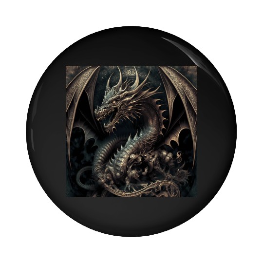 Dark fantasy dragon cover version 1 Pin Buttons