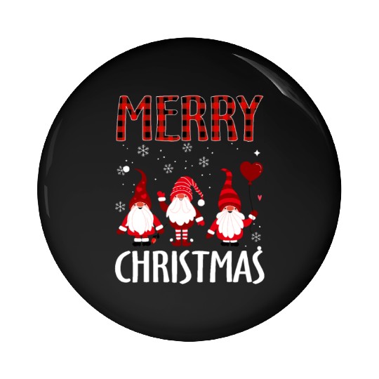 Merry Christmas Gnomes Pin Buttons