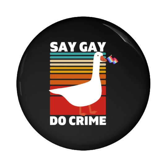 Say Gay Do Crime. LGBTQ Pride. Pin Buttons